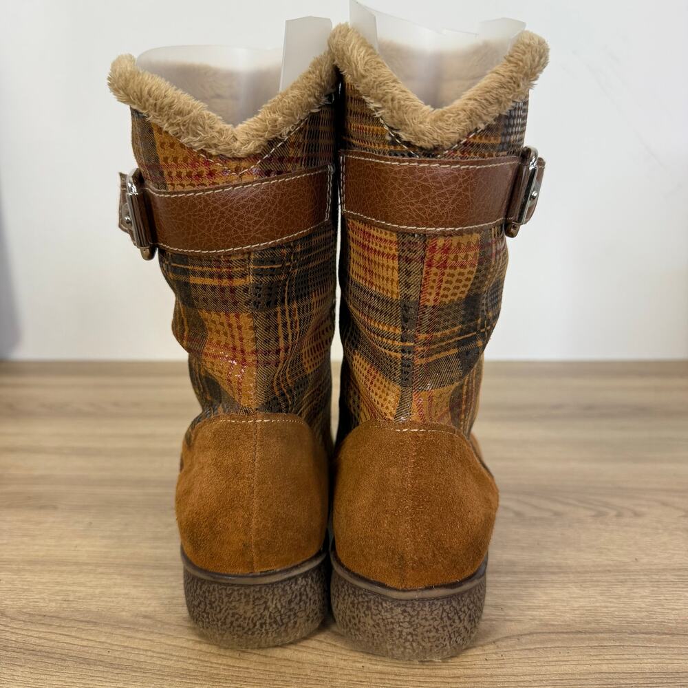 Naturalizer Womens Tan Plaid Lined Comfort Prema Boots Size 8 - Picture 3 of 13